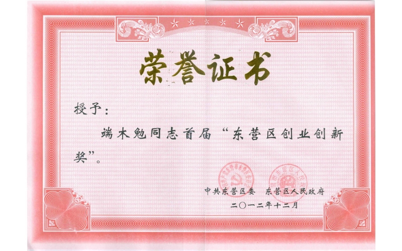 公司技術(shù)總監(jiān)端木勉同志獲政府表彰